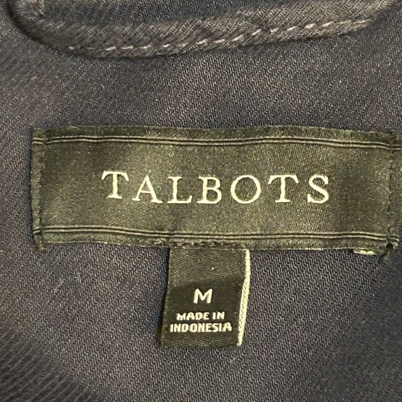 Talbots NWOT Women’s Navy Safari Field Jacket Cotton Blend, size Medium - Picture 10 of 16